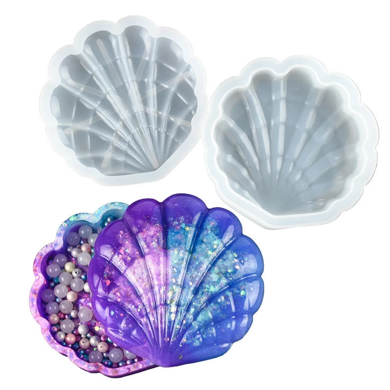 Silicone Box Molds with Shell Resin Mold, Heart Epoxy Mold, Round Mold, Resin Silicone Molds for Art Casting Resin photo