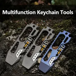 Multi função ao ar livre liga de titânio ferramentas kit de sobrevivência de emergência equipamentos de acampamento edc portátil chave de fenda ferramenta de corte