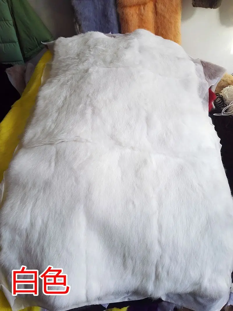 Qearlstar натуральный кроличья шкура одеяло красочные пластины натуральный мех кровать ковер декоративные ковры ремесло матрас Пелт кожи 55 см* 110 см WLC1909 - Цвет: white