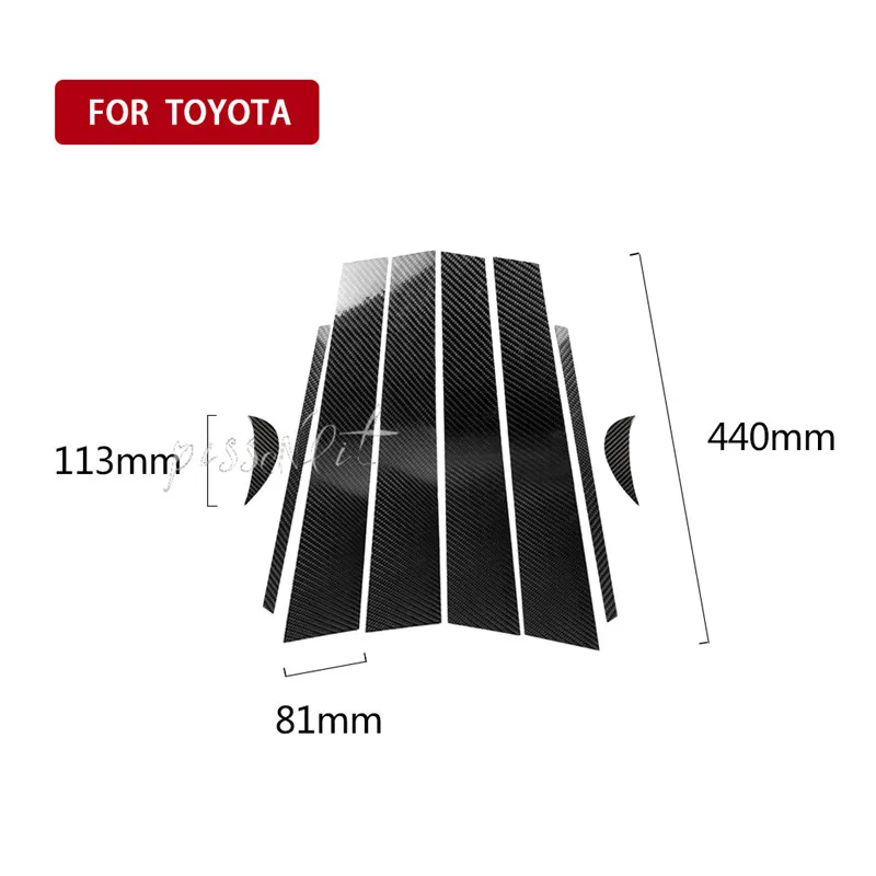 Подходит для Camry-19 восемь поколения автомобильные аксессуары B Колонка планка оконных наличников углеродного волокна 3D стикер автомобиля