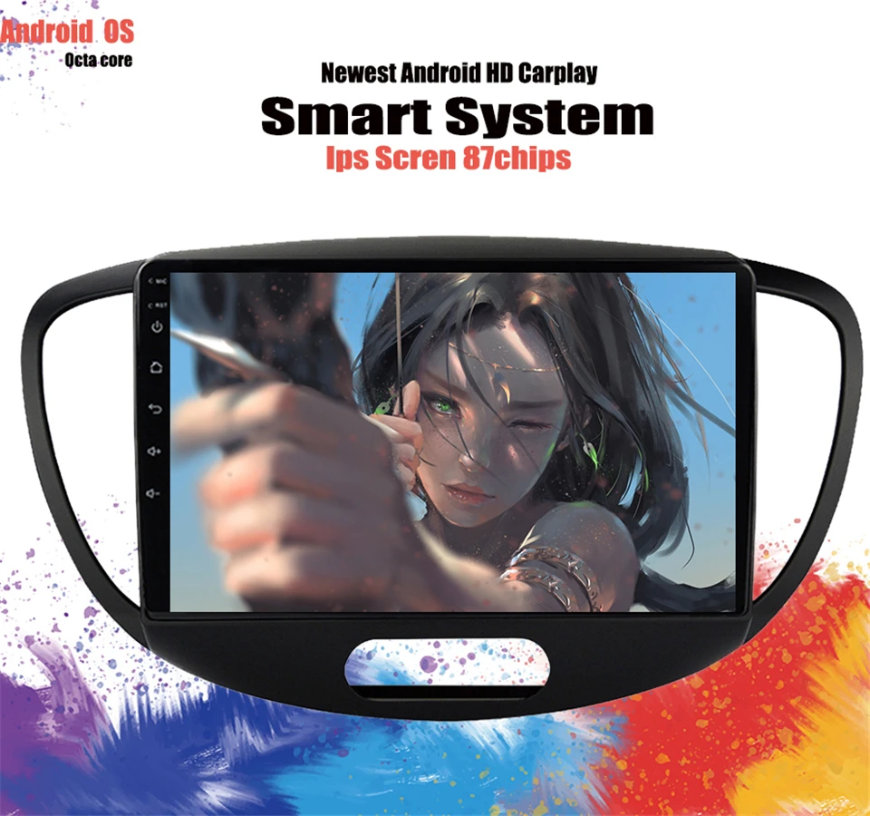 Автомагнитола 9 дюймов IPS No 2 Din Android 10 0 мультимедийный проигрыватель для Hyundai Grand I10