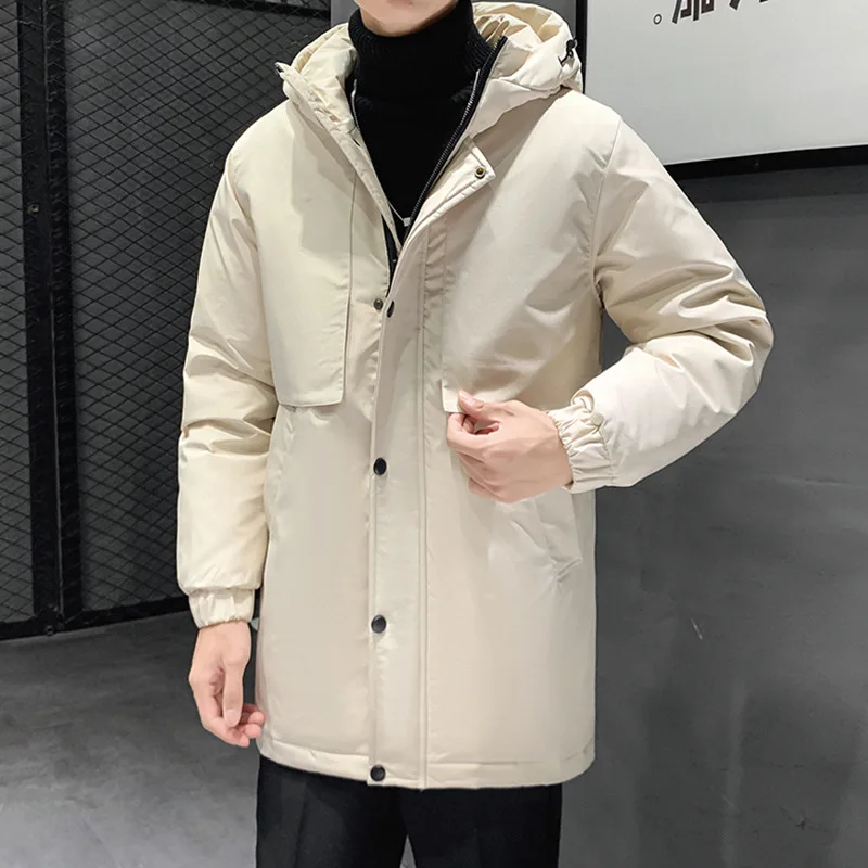 Men's Long Down Jacket Men 2022 Winter New Hooded Thickening Warm Man Jacket Soft Shell Windbreaker Jacket For Men's Down Jacket