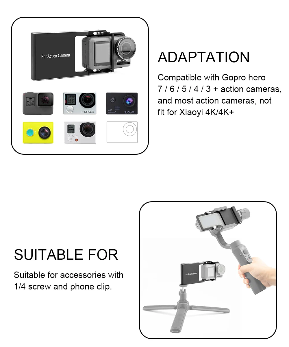 Стабилизатор карданный переключатель пластина адаптер крепление для Gopro Hero 7 6 5 4 3+ для DJI OSMO Zhiyun Feiyu аксессуары