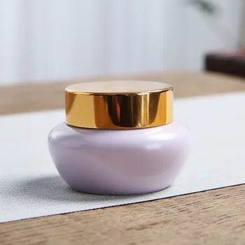 

Purple Tea Jar Portable Tea Storage Box Coffee Bean Biscuits Sealed Jar Household Storage Tank Food Container With Plastic Lid