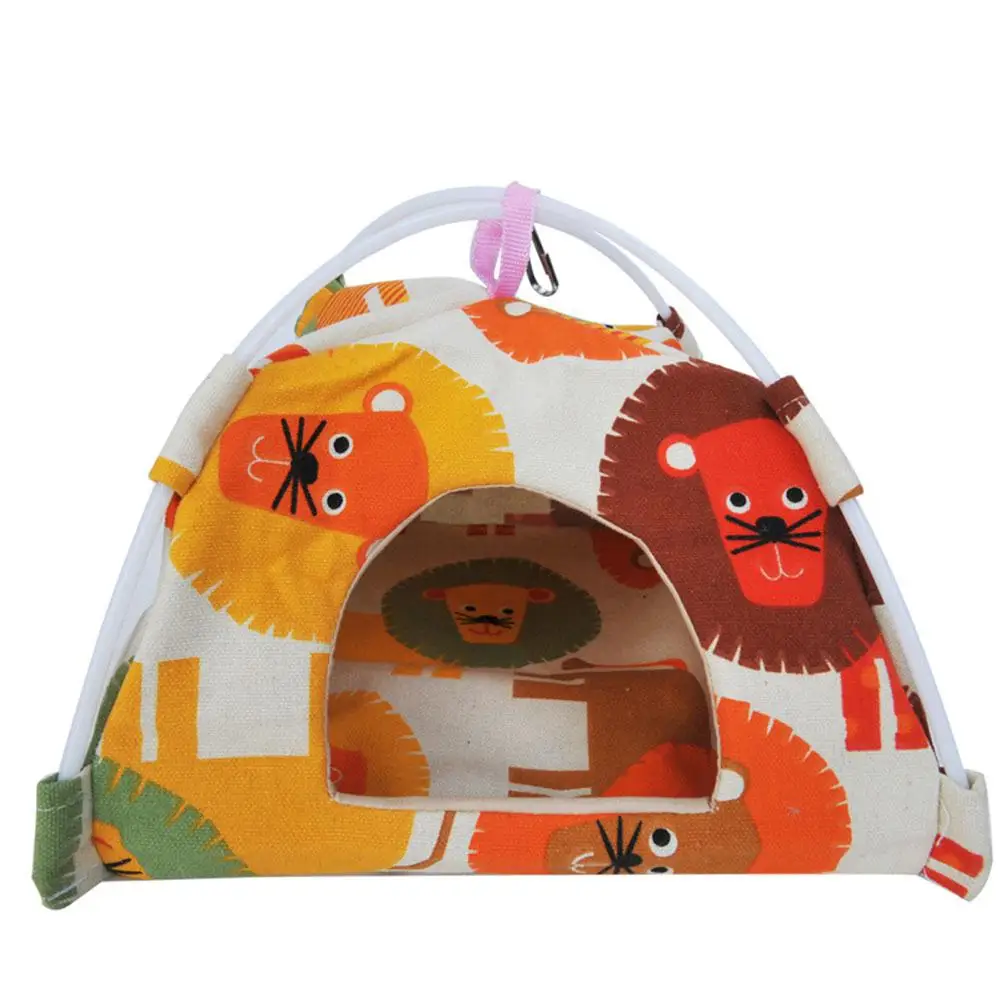 Шоколад HobbyLane домик для домашних животных маленькие животные холст палатка птица хомяк Гамак Висячие гнезда печатная кровать - Цвет: Шоколад