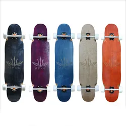 98CM Longboard Skate Board Bamboo Maple Deck Double Rocker Long Board Ready To Ride Quality Sport Cruiser Complete Skateboard