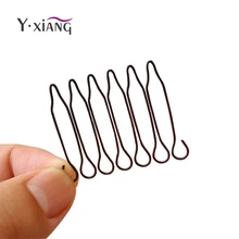 30 шт./лот, расческа для париков, 6 зубьев, парик из натуральных волос, расческа из нержавеющей стали, аксессуары для волос черного цвета