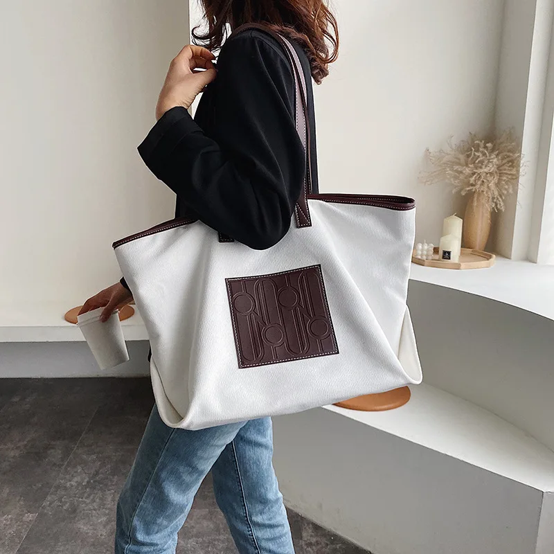 

MORI Series Women's Large-Volume Simple Versatile Canvas Handbag Large Bag Fashion 2020 New Style Glorious Shoulder Bag Tote Bag