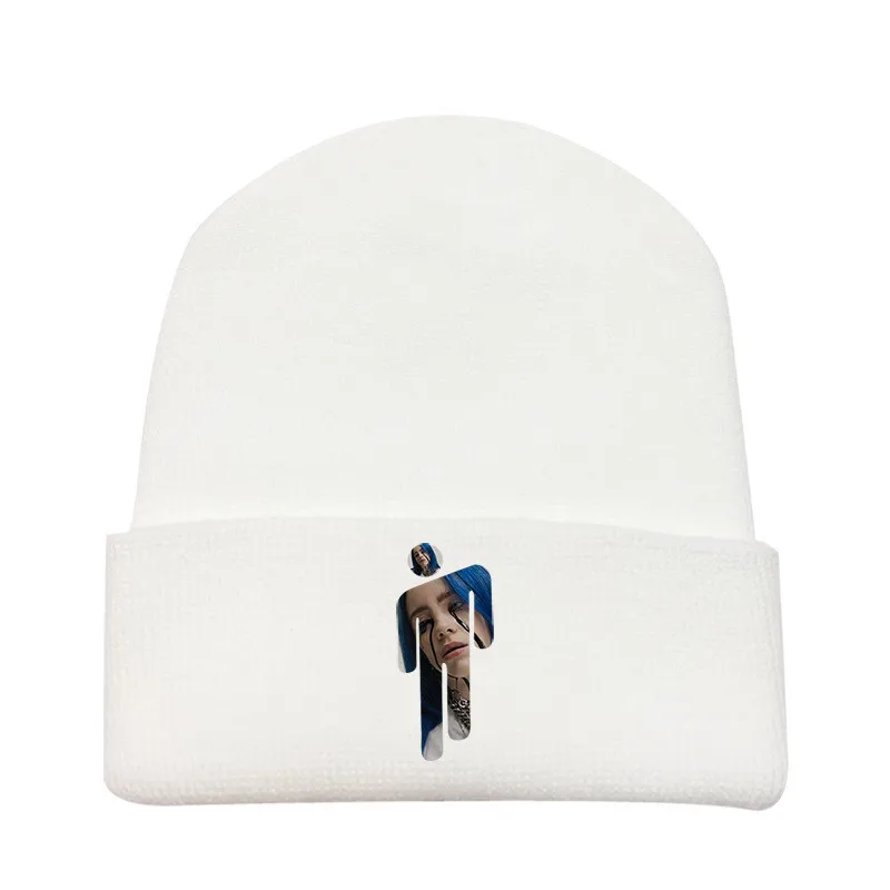 white - style 7 Billie Eilish Beanie желтая вязаная шапка для мужчин хип-хоп зимняя шапка женская мягкая вязаная шапка женская уличная шляпа Лыжная шапка - Цвет: white - style 7