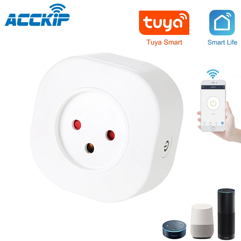 

ACCKIP Israel Mini Smart Socket Plug Basic WiFi Wireless APP Remote Control Socket Adapter Power smart plug Israel Outlet 220V