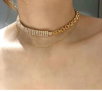 

Timeless Wonder Crystal Zirconia Choker Necklace Statement Women Jewelry Punk Gothic Boho Runway Designer Top Trendy Ins 4348