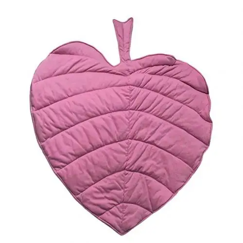 Pink Red 110 см мягкий детский коврик для ползания складной коврик в форме листа для малышей мягкий хлопковый коврик для ползания украшение комнаты - Цвет: Pink Red