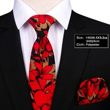Новинка 6,5 см тонкий полиэфирный Цветочный платок галстук набор желтый красный Prient Карманный квадратный узкий галстук для мужчин вечерние аксессуары