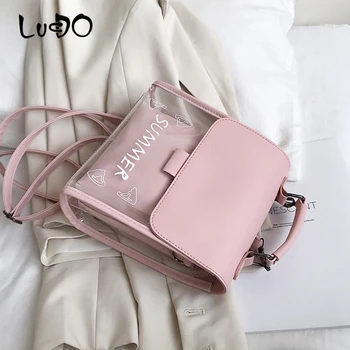 

LUCDO Backpack 2020 new fashion transparent backpack PVC bag for women Large Capacity School Bag Summer Clear bag