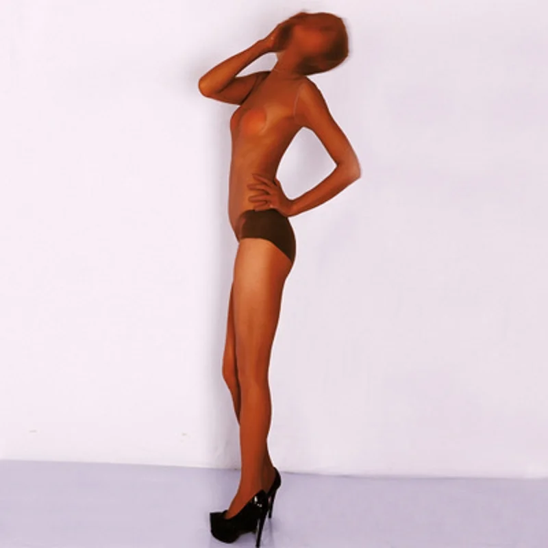 Женское Сетчатое боди цельнокроеное на молнии с промежностью сексуальное