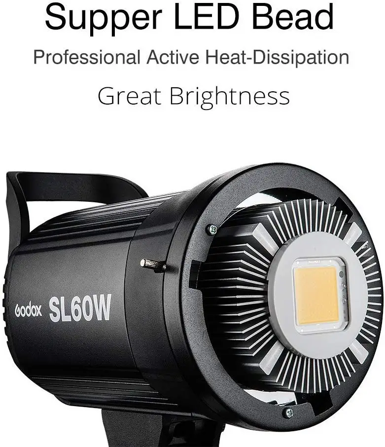 Godox SL-60W светодиодный видео свет 5600K белая версия 60 Вт CRI95+ Qa> 90 непрерывный свет Bowens крепление для студийной записи видео