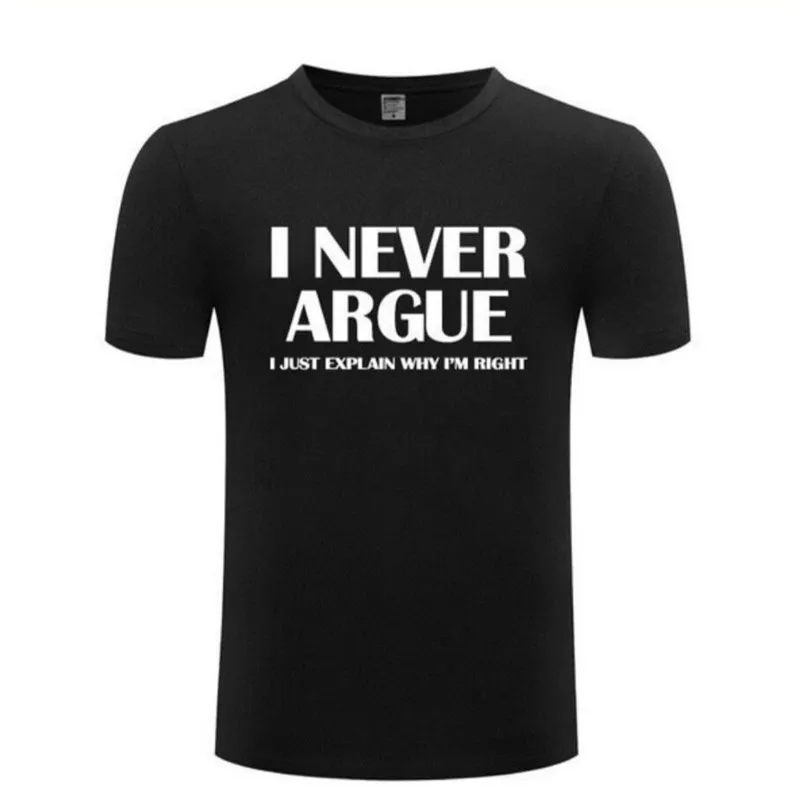 

BTFCL Funny"I NEVER ARGUE" Letter Print T Shirt Women Men Cotton Korean Hip Hop Vintage Harajuku Christmas Tshirt