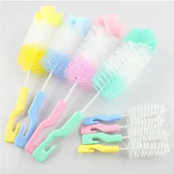 

2pcs/set Baby Bottle Brushes Nipple Brushes Spout Tube Teat Sponge Baby Feeding Bottle Cleaning Brush Set Cup Brush