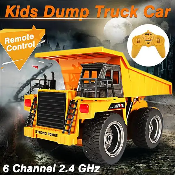 

RCtown RC Engineering Car HuiNa Toys 1540 Six Channel 1/18 RC Metal Dump Truck Charging RC Car Model Toy