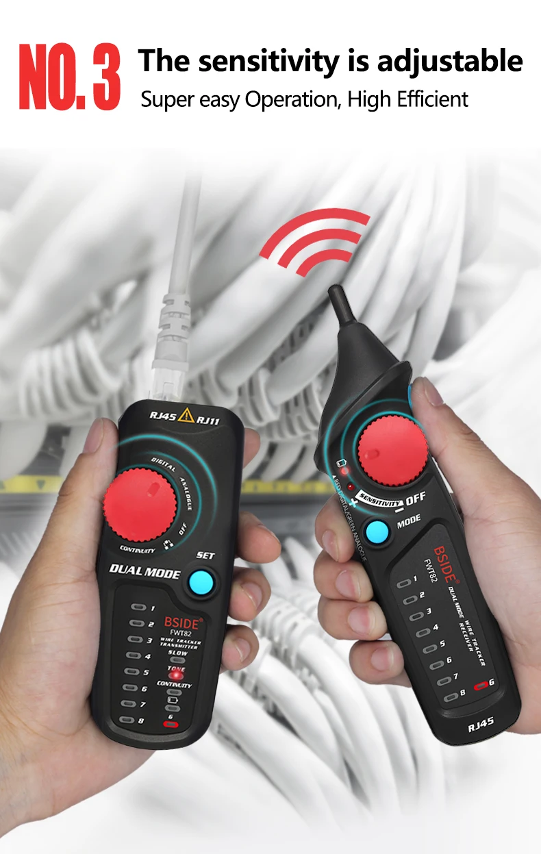 Двухрежимный сетевой кабель трекер BSIDE FWT82 RJ45 RJ11 телефонный провод тонер Ethernet LAN Tracer анализатор детектор линия Finder