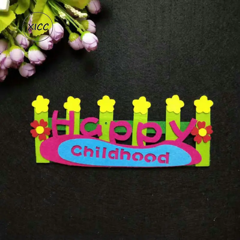 XICC Non-woven Felt DIY Fence Tree Clossroom Decoration Kindergarten School Blackboard Environmentally Friendly Flower Grass DIY