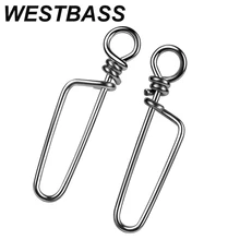 WESTBASS 50/100Pcs Baril Pivotant 0 #7 # En Acier Inoxydable Broches Rapide Clip De Verrouillage Pivotant Leurres Crochets Connecteur Pesca Tack