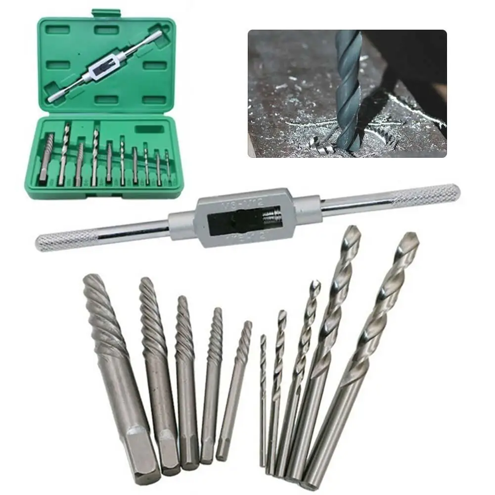 

11Pcs/Set Broken Bolt Damaged Screw Extractor Drill Bit Stud Remover 3-10mm Tool