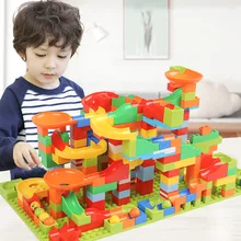 

165-330PCS Marble Race Run DIY Small Block Compatible City Building Blocks Funnel Slide Toys For Children Gifts Educational Toy