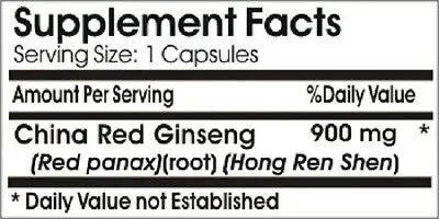 

China Red Ginseng (Hong Ren Shen) 900mg /Made USA