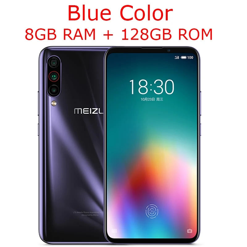 Meizu 16 T, 4G LTE, 6 ГБ, 128 ГБ, Восьмиядерный процессор Snapdragon 855, экран 6,5 дюйма, 2232x1080 P, FHD экран, три камеры заднего вида, сотовый телефон - Цвет: Blue 8G 128G