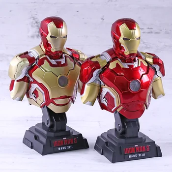 

Marvel Iron Man MK 42 43 1/4 Scale Limted Edtion Bust Model PVC Figure Statue Toy with LED Light