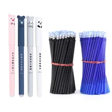 26/50pcs Ensemble Kawaii Cochon Ours Chat Souris Gel Effaçable Stylo pour École Bureau Papeterie Fournitures Enfants Stylo Effaçable