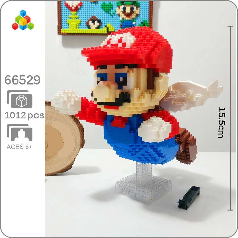 YZ 66529 Game Super Mario Flying Angel Red 3D Model DIY 1012pcs Diamond Mini Building Small Blocks Toy for Children no Box | Игрушки и