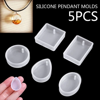 

5Pcs Silicone Pendant Jewellery Making Mold Rectangle Square Drop Resin Epoxy Molds For DIY Handmade Craft Pendant Supplies