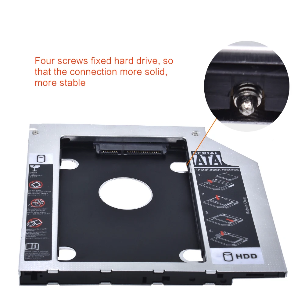 Tishric алюминиевый 9 5 мм SATA 3 0 HDD Caddy 2 "двойной светодиодный адаптер DVD жесткий диск