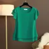 New Summer Women Blouse Loose O-Neck Chiffon Shirt Female Short Sleeve Blouse Plus Size 6XL Shirts womens tops and blouses Top ► Photo 3/6