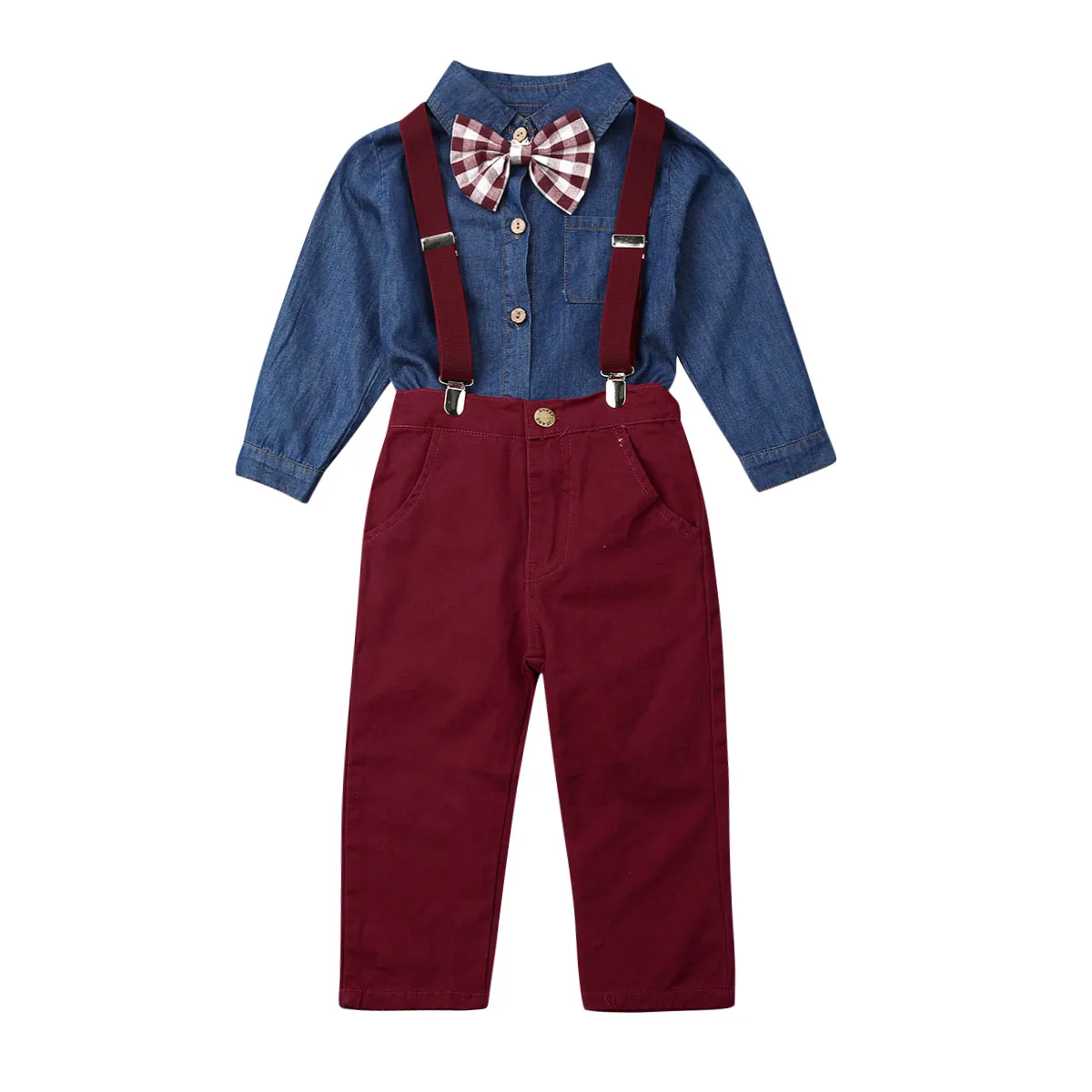 Kid Baby Boy Gentleman Outfit Sets Shirt Top Pants Fashion New costume