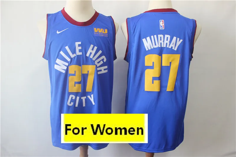 6 Женский бейсбольный мяч Денвер Аллен Айверсон#15 Nikola Jokic#27 Jamal Murray майки - Цвет: 6