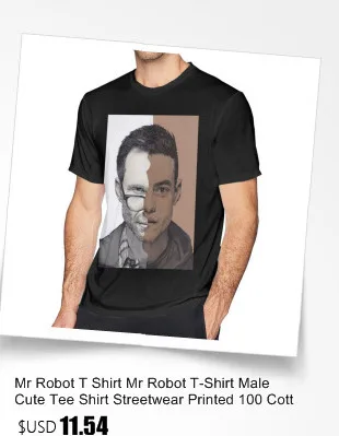 Футболка Mr Robot, Футболка Mr Robot Elliot Alderson, забавная Футболка с принтом, футболка с коротким рукавом, плюс размер, хлопковая Мужская Уличная футболка