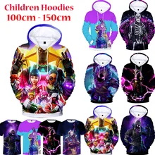 100-150 см, Детская толстовка с капюшоном с 3D принтом «стрелок», уличная одежда, теплое худи в стиле хип-хоп, Толстовка Harajuku