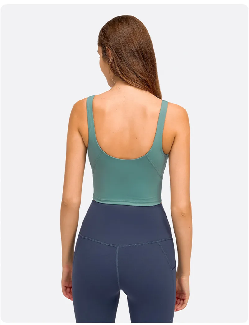 Lulu Fitness Tank Top Women Sports Support Sexy Tight Gym Yoga Vest Buttery Soft Weightless With Removable Chest Pad Custom Logo