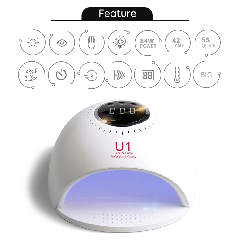  84W Nail Lamp Fast Dry Venalisa LED UV Lamp for Nail Polish Drying 30s/60s/120s Nail Lamp For Soak  - 4000202337192