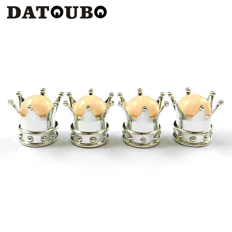 4 pcs of milk white DATOUBO 4 шт Серебряная корона синий зеленый белый красный драгоценный камень алмаз автомобильные колпачки вентиля шины стволовых колеса велосипеда колпачки против пыли колпачки клапана - Цвет: 4 pcs of milk white