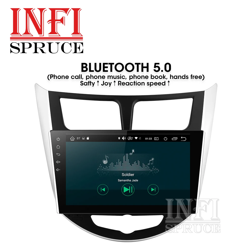 Infispruce android 9 0 автомобильный dvd для Hyundai Solaris 1 2010 2016 Verna Accent головное устройство