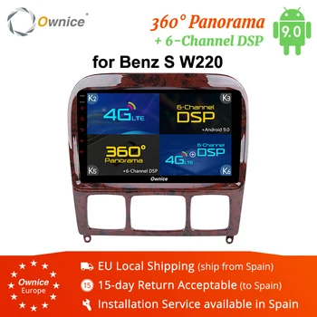 

9" Ownice K3 K5 K6 2 Din Andorid 9.0 Car Radio DVD Player for Mercedes Benz W220 W215 S280 S320 S350 S400 S500 CL600 S Class GPS