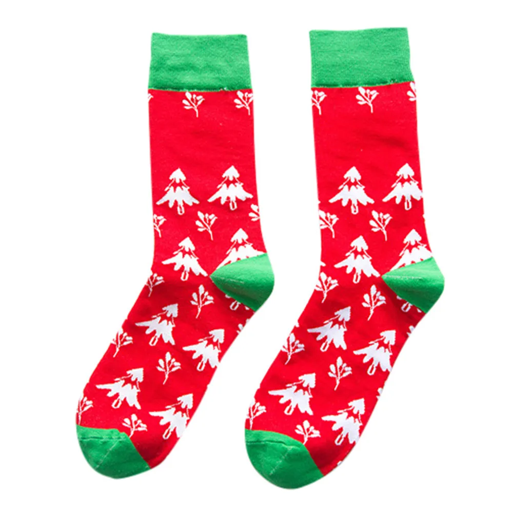 Рождественские женские хлопковые Носки, разноцветные женские зимние Носки, рождественские Носки, забавные Носки, Calcetines Divertidos, носочки С Рисунком - Цвет: as show