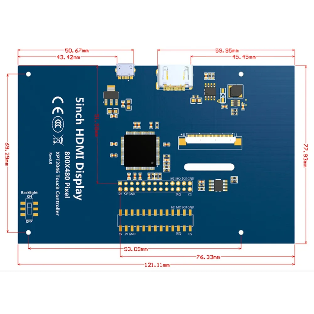 Высокое качество Лидер продаж 5 дюймовый резистивный Сенсорный экран ЖК-дисплей Дисплей HDMI для Raspberry Pi XPT2046 Лидер продаж