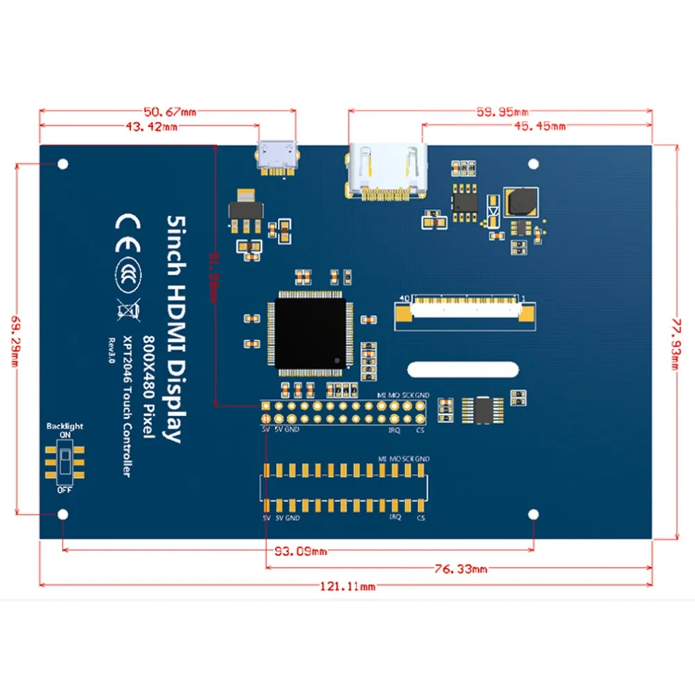  2017 High Quality Hot Selling 5-inch Resistive Touch Screen LCD Display HDMI for Raspberry Pi XPT20