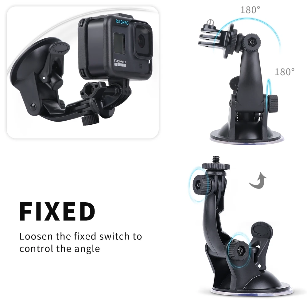 Мини Присоска на лобовое стекло для GoPro Hero 9 8 7 6 5 Black Sjcam Sj4000 Xiaomi Yi 4K Eken H9 H9r Go Pro
