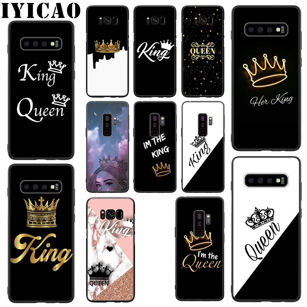 Роскошный мягкий силиконовый чехол King Queen для Samsung Galaxy S20 S10 S9 S8 Plus Lite Ultra S10e S6 S7 Edge |